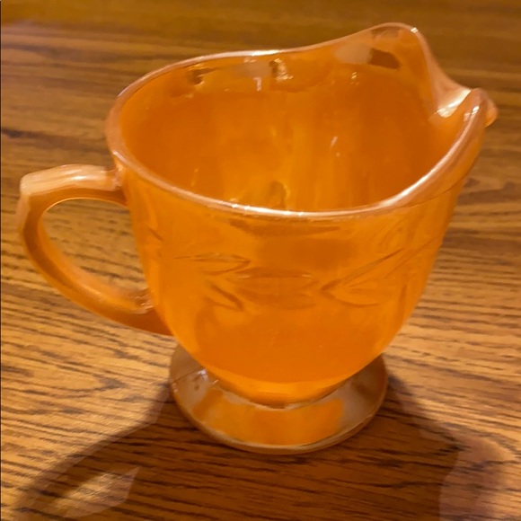 Fire King Peach Lustre cream and sugar - Picture 2 of 4